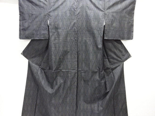 JAPANESE KIMONO / DORO OSHIMA TSUMUGI / WOVEN DIAMOND PATTERN